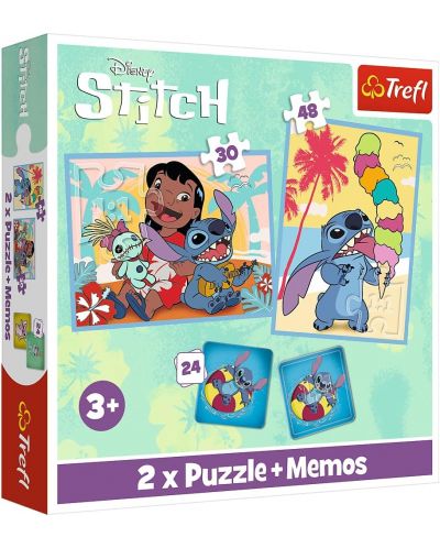 Σετ παζλ και παιχνίδι μνήμης Trefl 2 σε 1 - Happy Lilo&Stitch day / Disney Lilo&Stitch - 1